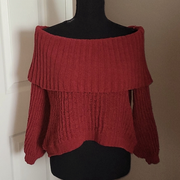 STREETWEAR SOCIETY Maroon Knit Sweater - Picture 1 of 4